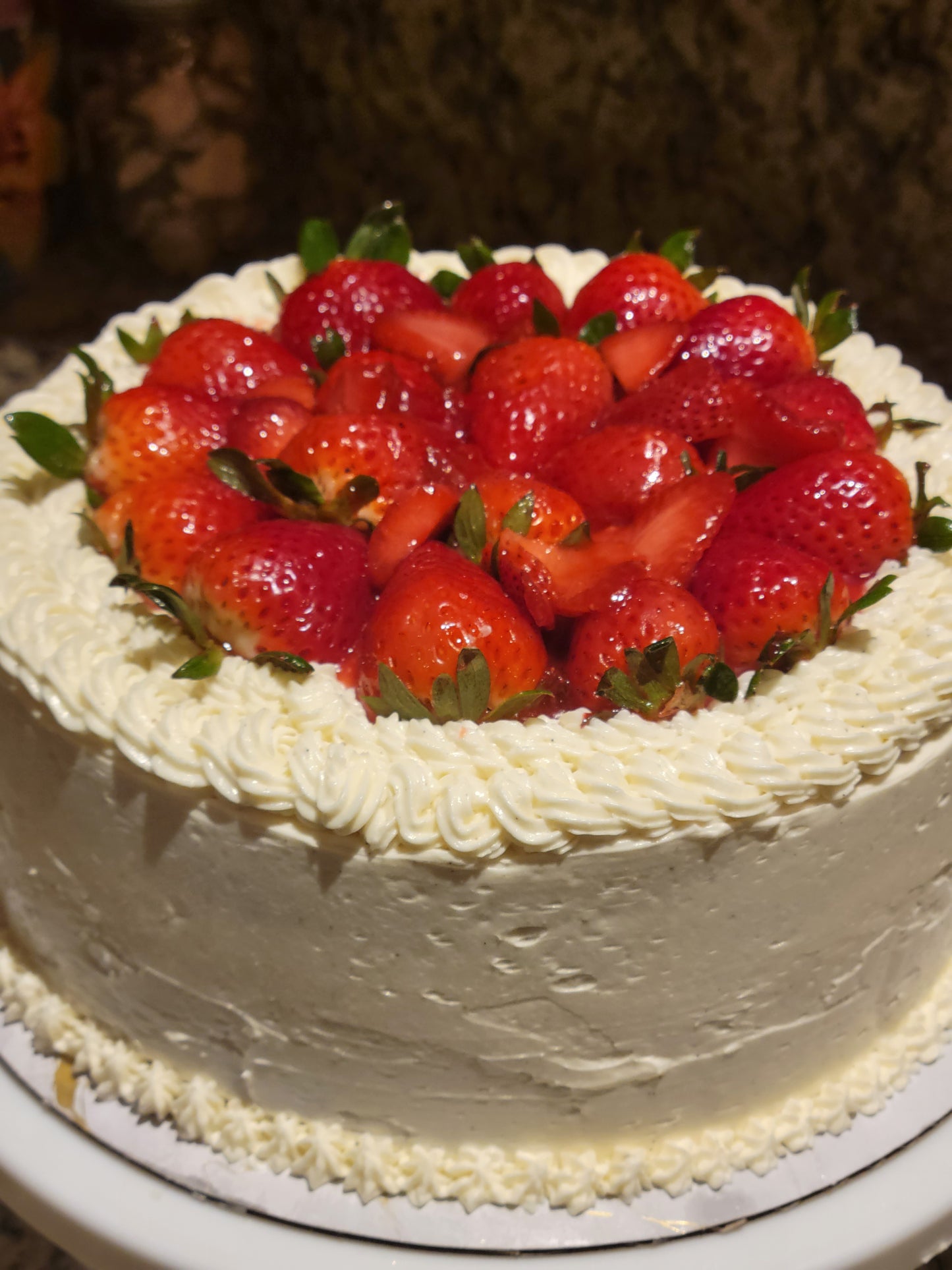 Strawberries and Cream Double Layer Cake